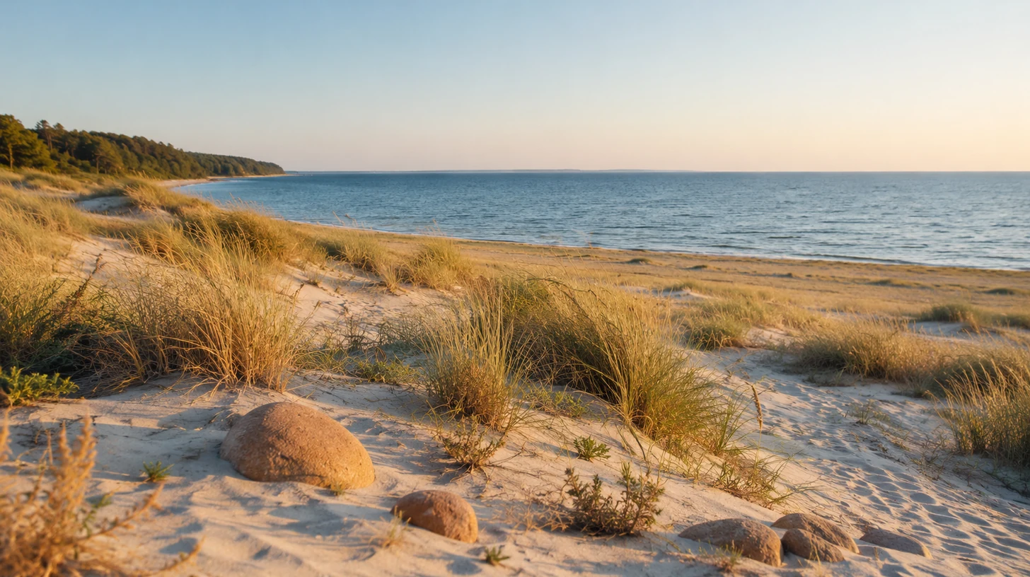 Bałtycka plaża i wydmy